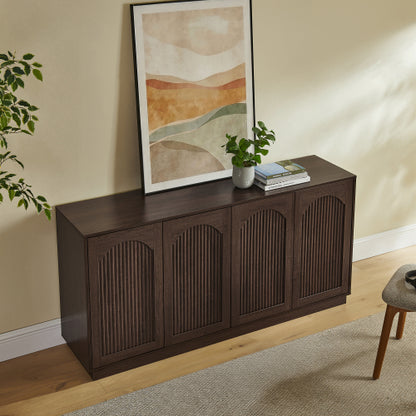 Modern 64 inch TV Stand with Storage Cabinets and Adjustable Shelves