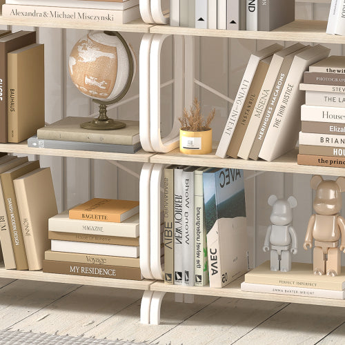 White 5-Tier Industrial Style Bookshelf, Metal Frame MDF Open Storage Rack, Max Total Load 450lbs