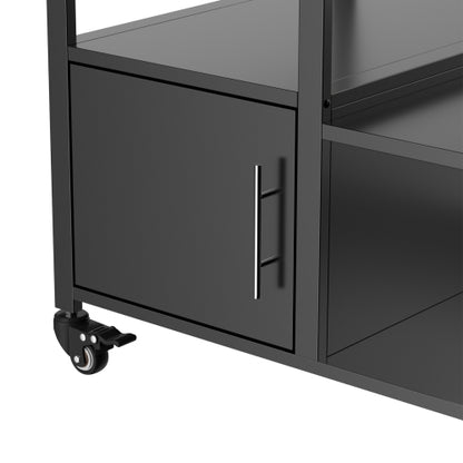 Outdoor Grill Table for Big Green Egg Style BBQ, Metal Grill Cart with Storage Box, Compatible with up to Large Green Egg, Kamado Joe Jr