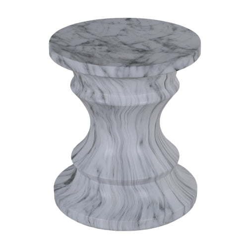 Cement Outdoor End Tables for Patio, GardenAccent Table Faux Terrazzo Accent Table, Modern Small Round Side Tablefor Outside, Tree Stump Garden Stool DrumTable indoor and Outdoor