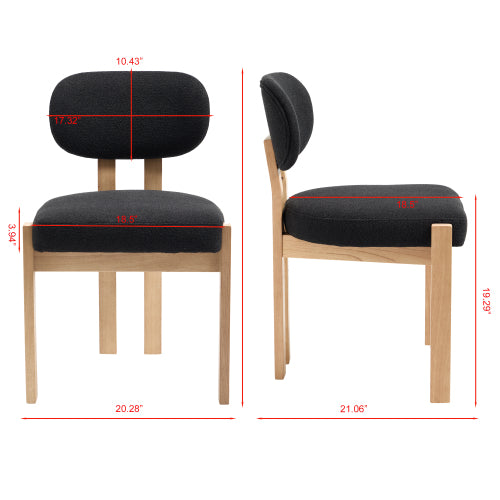 Wooden Dining Chairs Set of 2, Modern Fabric Upholstered Dining Room Chair Kitchen Chairs, Farmhouse Dinner Chair for Kitchen Dining Room