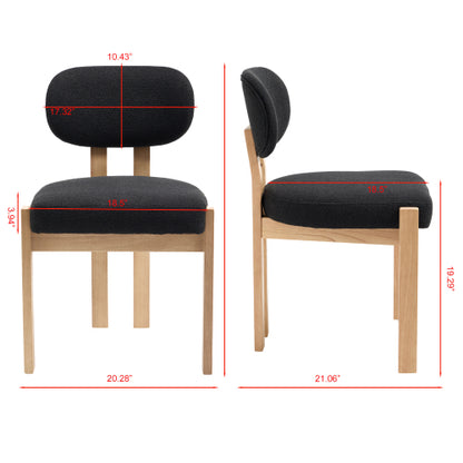 Wooden Dining Chairs Set of 2, Modern Fabric Upholstered Dining Room Chair Kitchen Chairs, Farmhouse Dinner Chair for Kitchen Dining Room