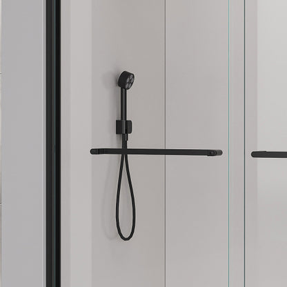 44-48*72 INCH Frame Double Sliding soft-close Shower Doors, Bathroom Sliding Shower Door, (6mm) Thick SGCC Tempered Glass Door For Bathroom Door ,Matte Black