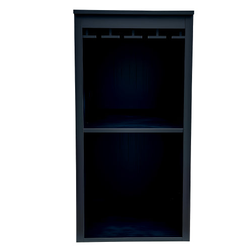 Black color modular wine bar Cabinet with Storage Shelves with Hutch for Dining Room