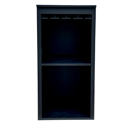 Black color modular wine bar Cabinet with Storage Shelves with Hutch for Dining Room