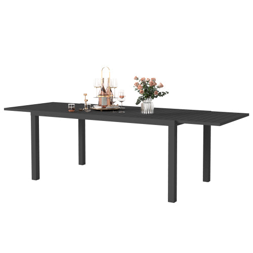 97.2"L Extendable Aluminum Outdoor Dining Table