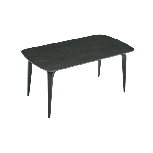 Modern Sintered Stone Dining Table with Metal Base, Luxury Style