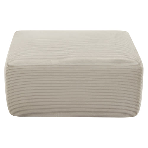 Camel Corduroy Modular Ottoman, Zero Assembly Soft Upholstered Multiuse Footrest for Modern Living Space
