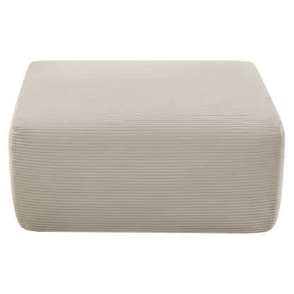 Camel Corduroy Modular Ottoman, Zero Assembly Soft Upholstered Multiuse Footrest for Modern Living Space