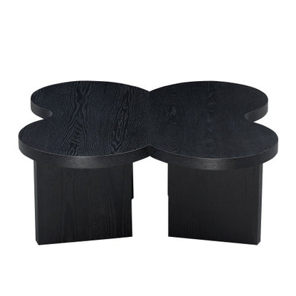 31.49inch  Butterfly Shaped MDF Coffee Table, Black