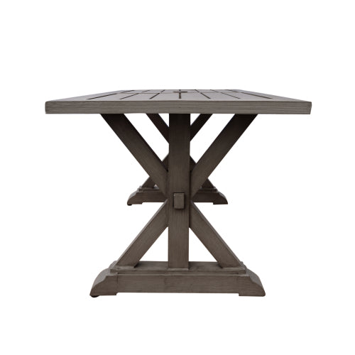Modern Outdoor Aluminum Dining Table, Dark Gray