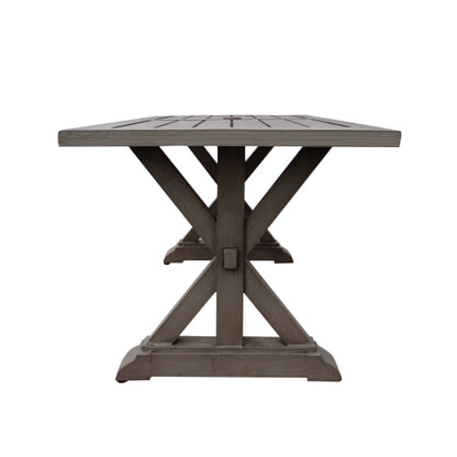 Modern Outdoor Aluminum Dining Table, Dark Gray