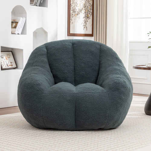 Faux-Fur Tufted Memory-Foam Bean Bag Chair for Adults & Kids