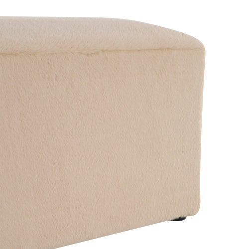 Almond Plush Long Ottoman Bench, Soft Cloud-Like Footstool, Ergonomic Seat for Bedroom and Entrance Hall