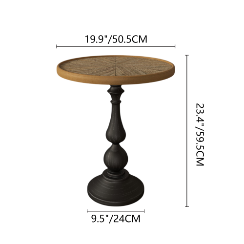 Round Pedestal Side Table, Vintage Style