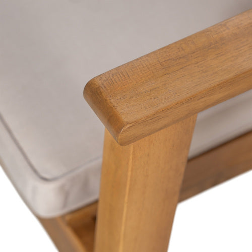 Patio Dining Chair Set of 2 - Sturdy Acacia Wood, Comfortable Waterproof Seating, 400 lbs Capacity, Natural Color Frame