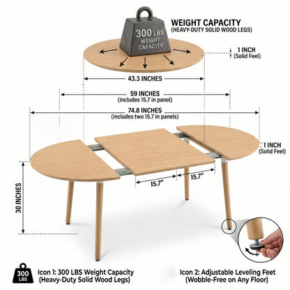 Pull up dining table and chair combination, wood color medium density fiberboard tabletop with black metal table legs