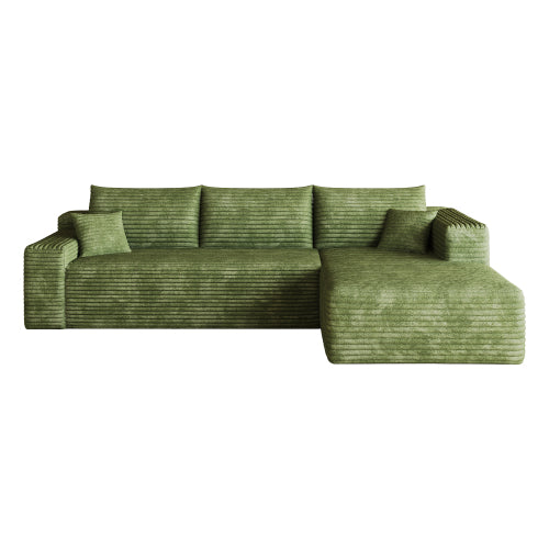 103 inch  Green L-Shape Cloud Deep-Seat Corner Sectional Sofa, No Assembly