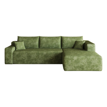 103 inch  Green L-Shape Cloud Deep-Seat Corner Sectional Sofa, No Assembly