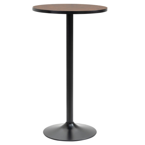 42inch   H Bar Height Round Bar Table, Rustic Industrial Pub Table, Elm Wood Top Bistro Table with Metal Base