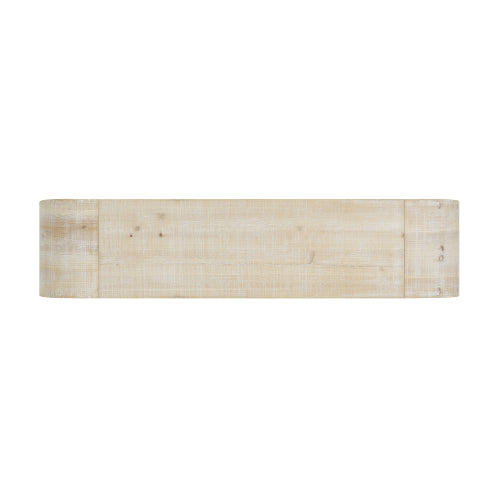 52 inch Wood Console Table with Curved Edge, Natural Texture, Perfect for Entryways and Living Rooms
