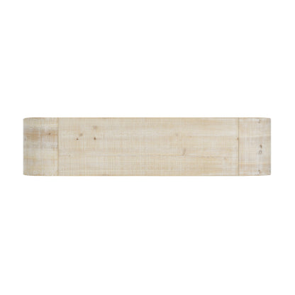 52 inch Wood Console Table with Curved Edge, Natural Texture, Perfect for Entryways and Living Rooms