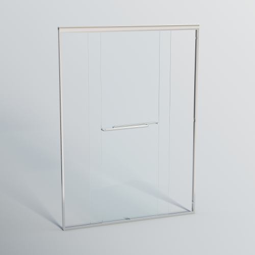 44-48 in. W x 72 in. H Double Sliding Shower Door, Semi-frameless Bypass Bathroom Sliding Door with 1/4" (6mm) Tempered Glass for Walk-in Shower, Chrome 24D03-48CX