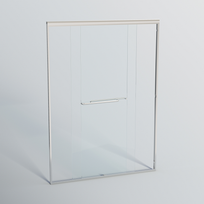 44-48 in. W x 72 in. H Double Sliding Shower Door, Semi-frameless Bypass Bathroom Sliding Door with 1/4" (6mm) Tempered Glass for Walk-in Shower, Chrome 24D03-48CX