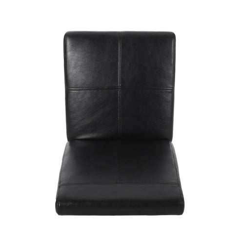 T-Stitch PU Leather Dining Side Chairs, Set of 2, Black