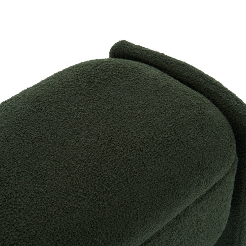 Boucle Storage Ottoman Bench with 17 Gallon Capacity, Dark Green