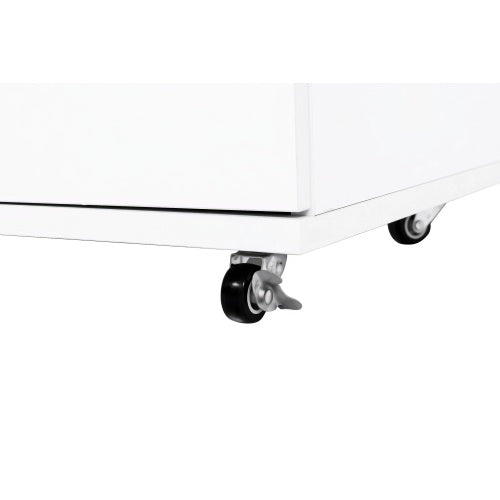White 5-Drawer Dresser with Wheels – Modern Storage Cabinet