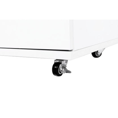 White 5-Drawer Dresser with Wheels – Modern Storage Cabinet