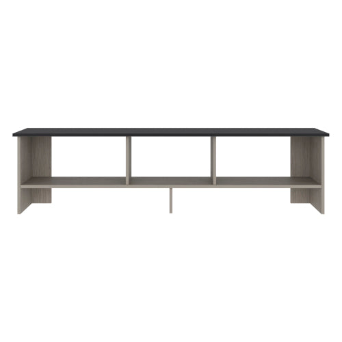 White Natural Wood Modern TV Stand with Multi Open Shelves for 60 Inch TV Media Console