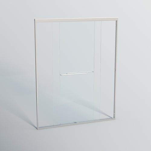 56-60 in. W x 72 in. H Double Sliding Shower Door, Semi-frameless Bypass Bathroom Sliding Door with 1/4" (6mm) Tempered Glass for Walk-in Shower, Brushed Nickel 24D03-60BNX
