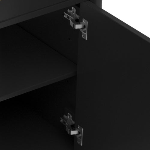 31" Bathroom Vanity with Sink, Bathroom Cabinet with Soft Close Doors and Adjustable Shelf, Curved Profile Design, Rubber Wood Legs, Black