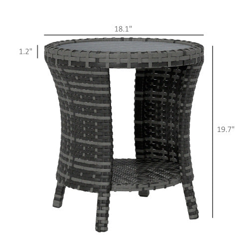 Outdoor Side Table,Wicker Outdoor Coffee Table