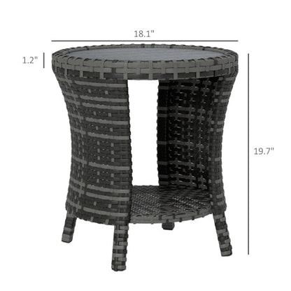 Outdoor Side Table,Wicker Outdoor Coffee Table