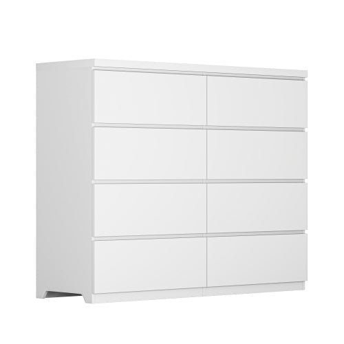 8 Drawers Dresser for Bedroom, Wood Bedroom Dresser Modern Drawer Chest, 8 Chest of Drawer, Tall Dresser for Closet, Dressers Organizer for Living Room, Closet, White