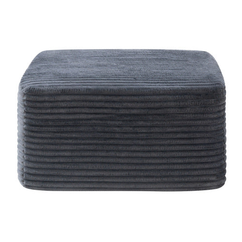 37.5" Corduroy Square Upholstered Ottoman, Soft Padded Foot Stool for Living Room Bedroom Decor