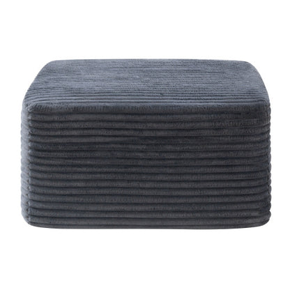 37.5" Corduroy Square Upholstered Ottoman, Soft Padded Foot Stool for Living Room Bedroom Decor