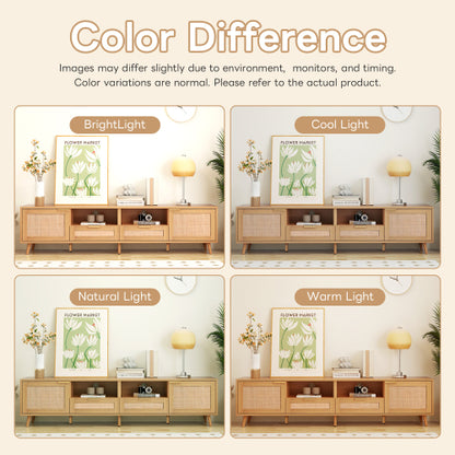 Large Rattan TV Console Table Suitable For Up To 85 Inch Home TV