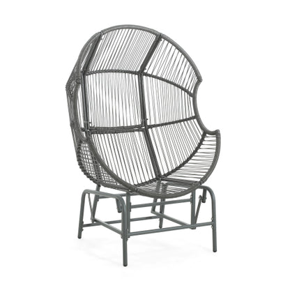 Palos Outdoor Wicker Glider Chair - Dark Gray