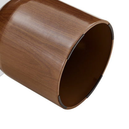 Set of 2 Walnut Nesting Glass Coffee Tables, Space-Saving Round Center Table