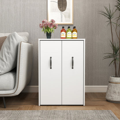 3-Tier Adjustable Side Panel Mobile Dustproof Storage Bookcase Cabinet