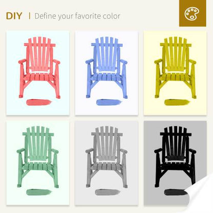 Outsunny Outdoor Wooden Rocking Chair, Single-Person Rustic Rocker with Slatted Seat