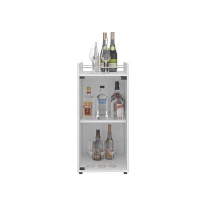 Bar Cabinet, 1 Glass Door, 3 Shelves, White