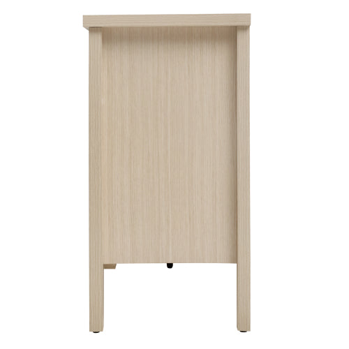 4 Doors Modern Wood Grain Sideboard Adjustable Shelf Storage Cabinet With Anti-Tipping Device For Home