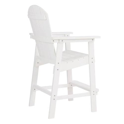 Lounge chair White color, suitable for all seasons: Outdoor lounge chair, made of sturdy HIPS material, equipped with 304 stainless steel accessories.