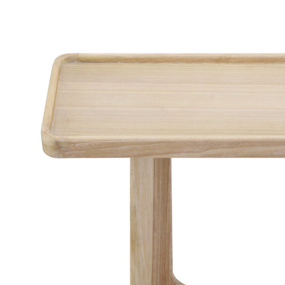 Farmhouse Console Table with Tray Top Design, Solid Wood Frame for Entryway, Living Room or Sofa Back, Natural