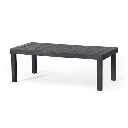 Acacia Wood Outdoor Loveseat and Coffee Table Set with Cushions, Dark Gray